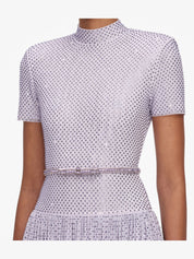 Lilac rhinestone midi dress