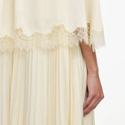 Yellow tie neck cape maxi dress