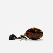 Brown resin oval clutch
