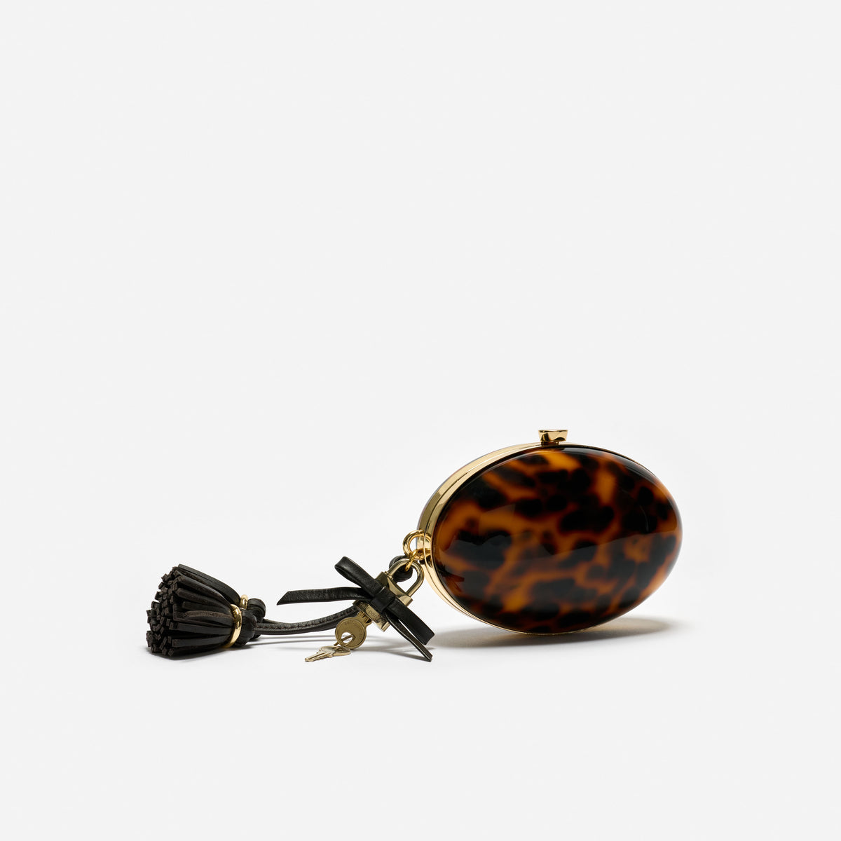 Brown resin oval clutch