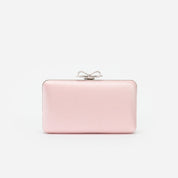 Pink satin clutch bag