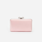 Pink satin clutch bag
