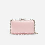 Pink satin clutch bag