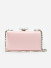 Pink satin clutch bag
