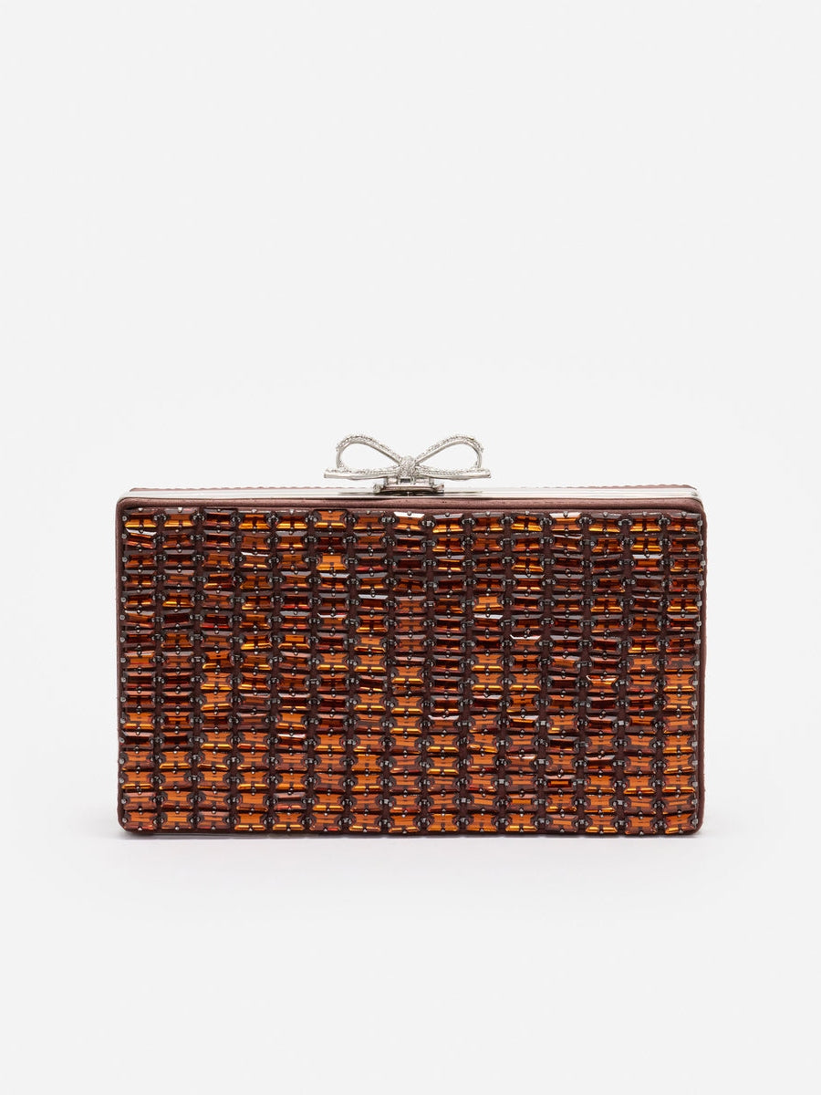Brown chainmail clutch bag