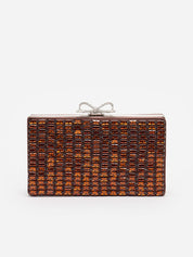 Brown chainmail clutch bag