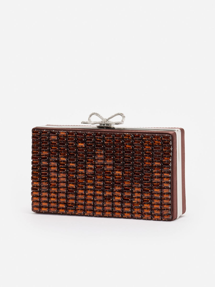 Brown chainmail clutch bag