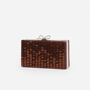 Brown chainmail clutch bag