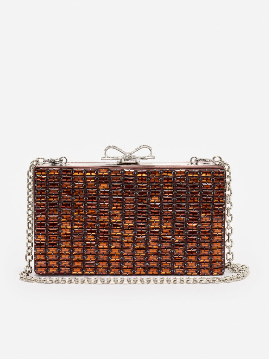 Brown chainmail clutch bag