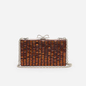 Brown chainmail clutch bag