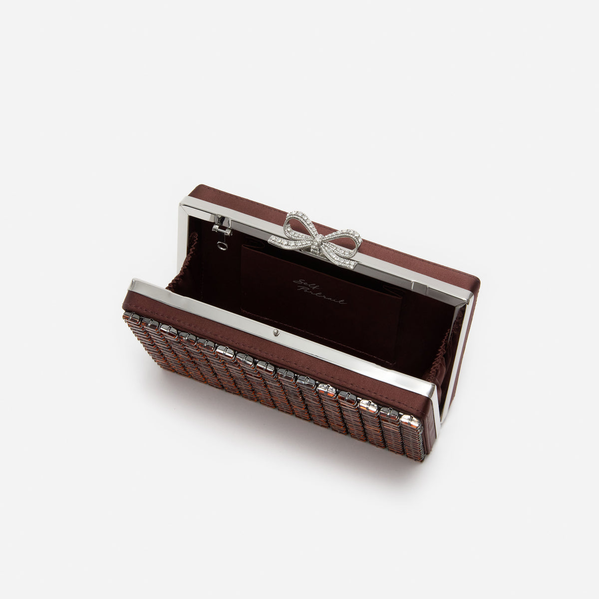 Brown chainmail clutch bag
