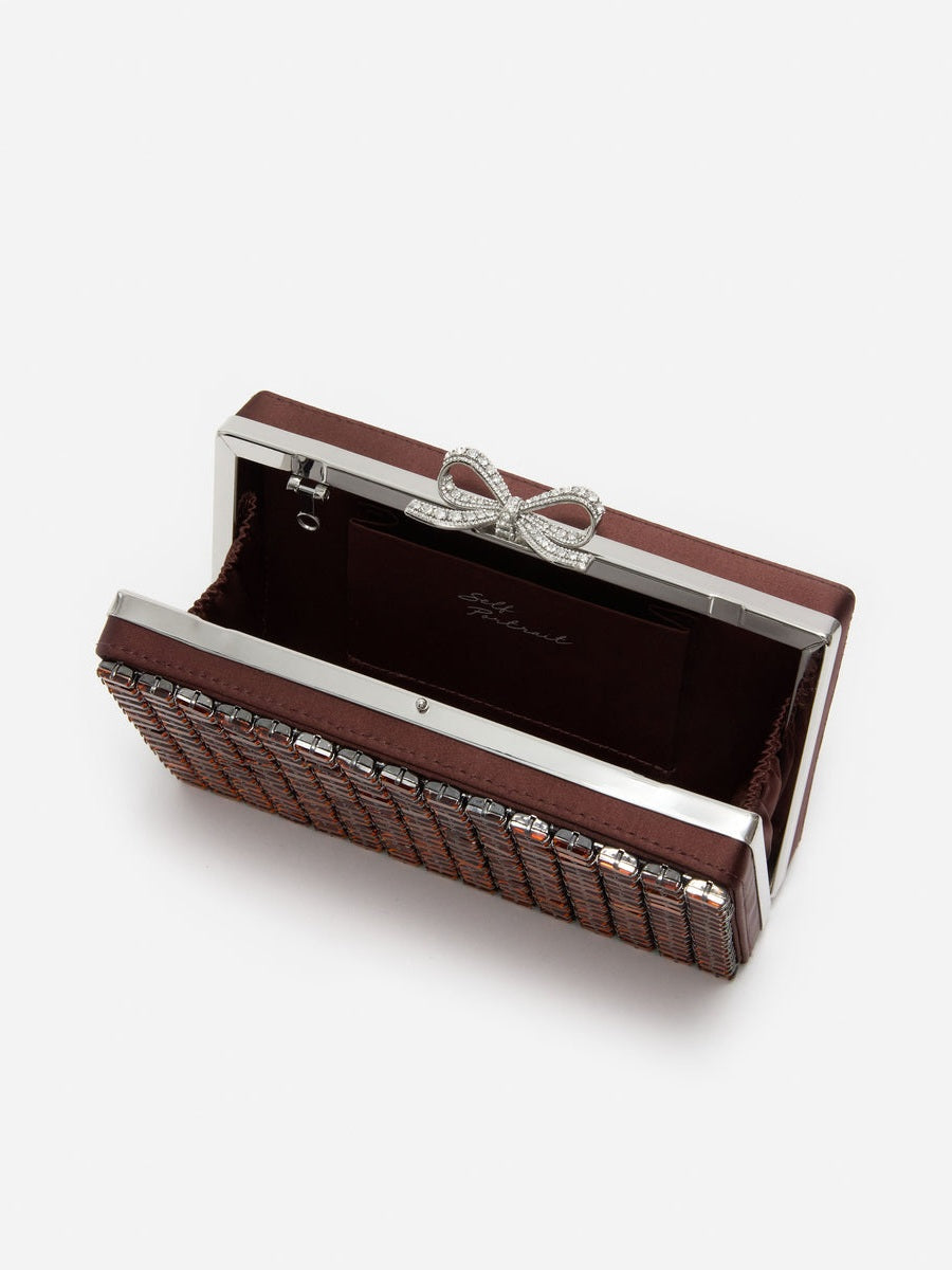 Brown chainmail clutch bag