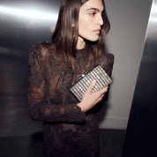 Silver chainmail clutch bag