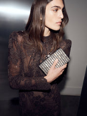 Silver chainmail clutch bag