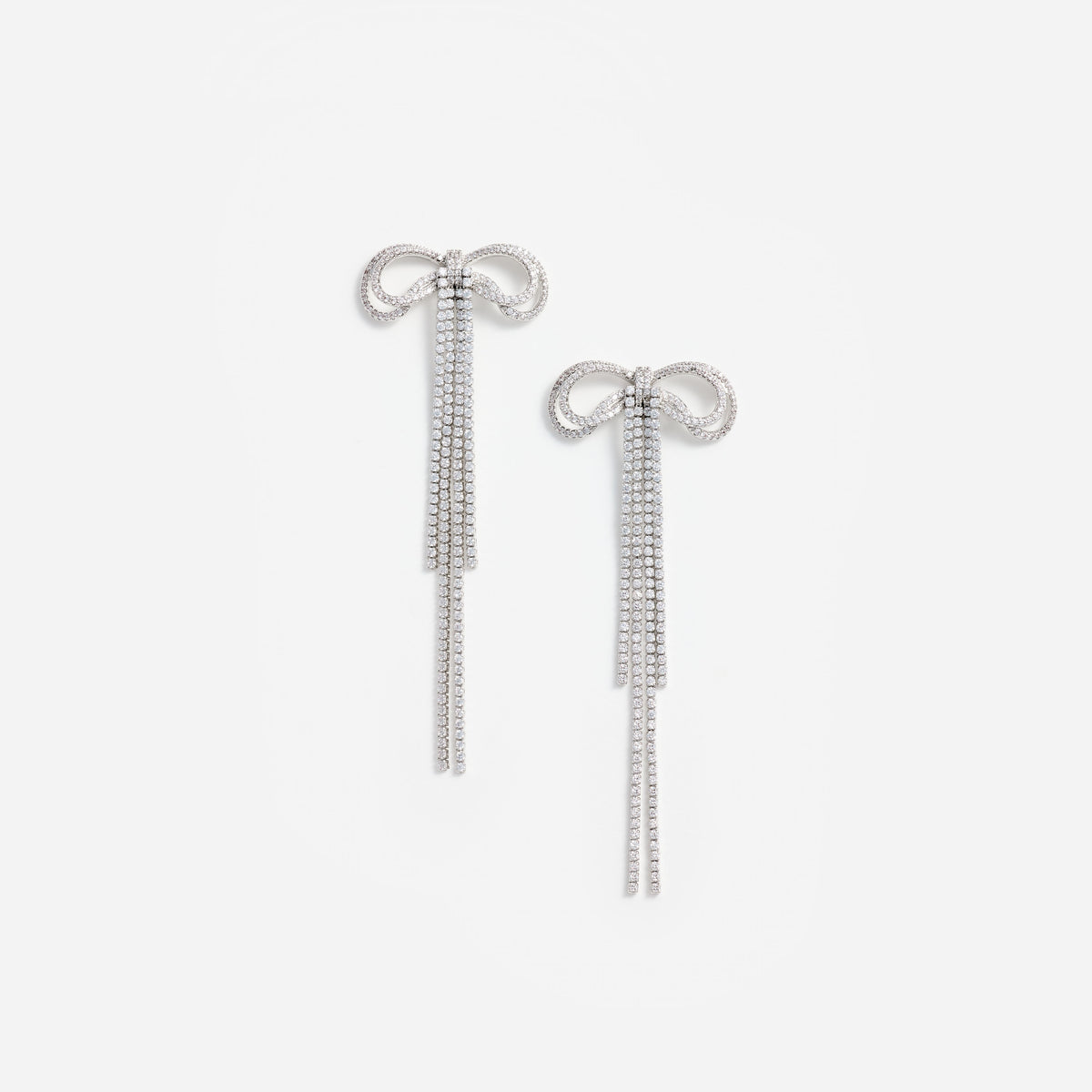 Double crystal bow earrings