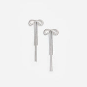 Double crystal bow earrings