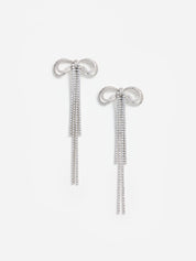 Double crystal bow earrings