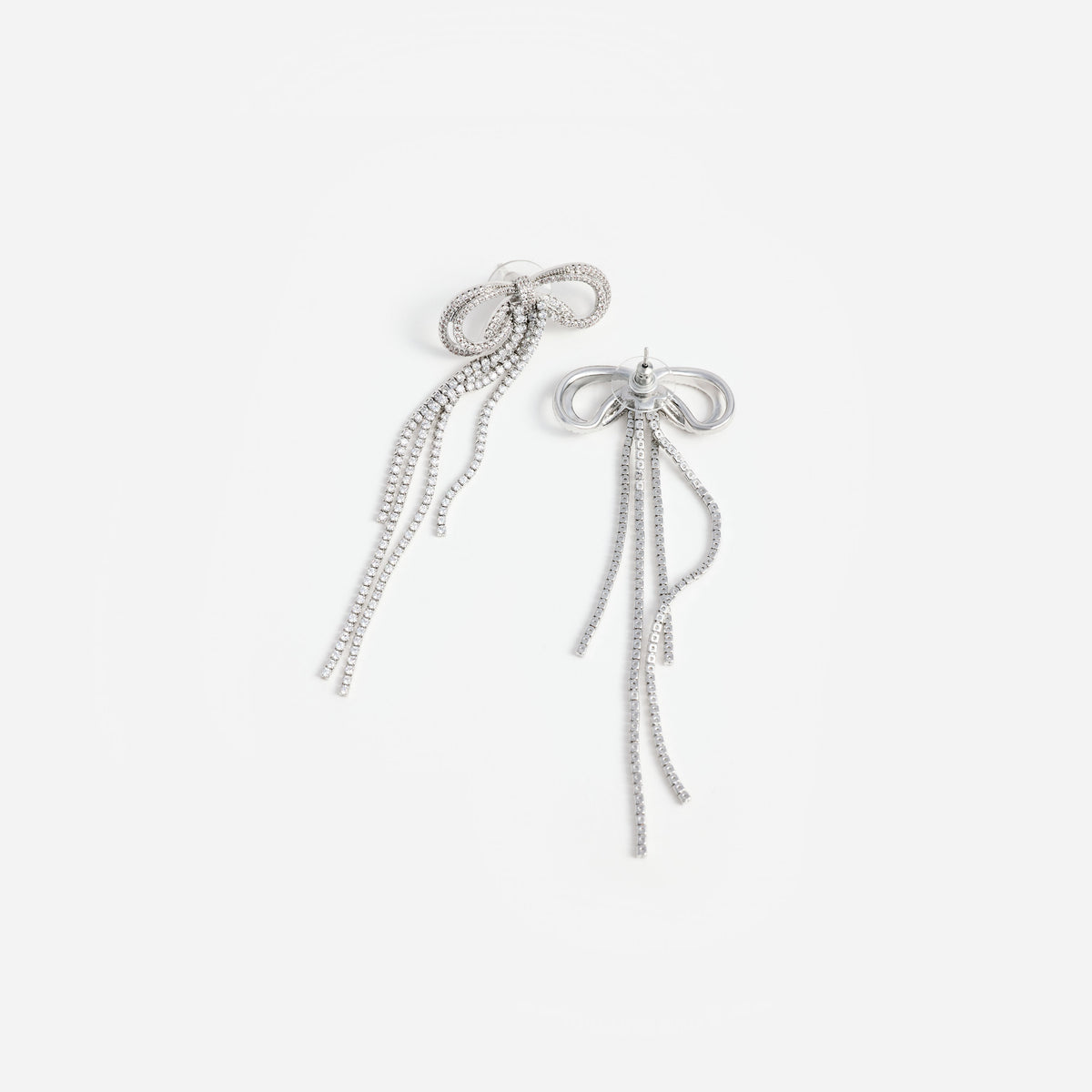 Double crystal bow earrings