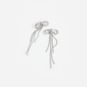 Double crystal bow earrings