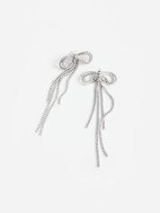 Double crystal bow earrings