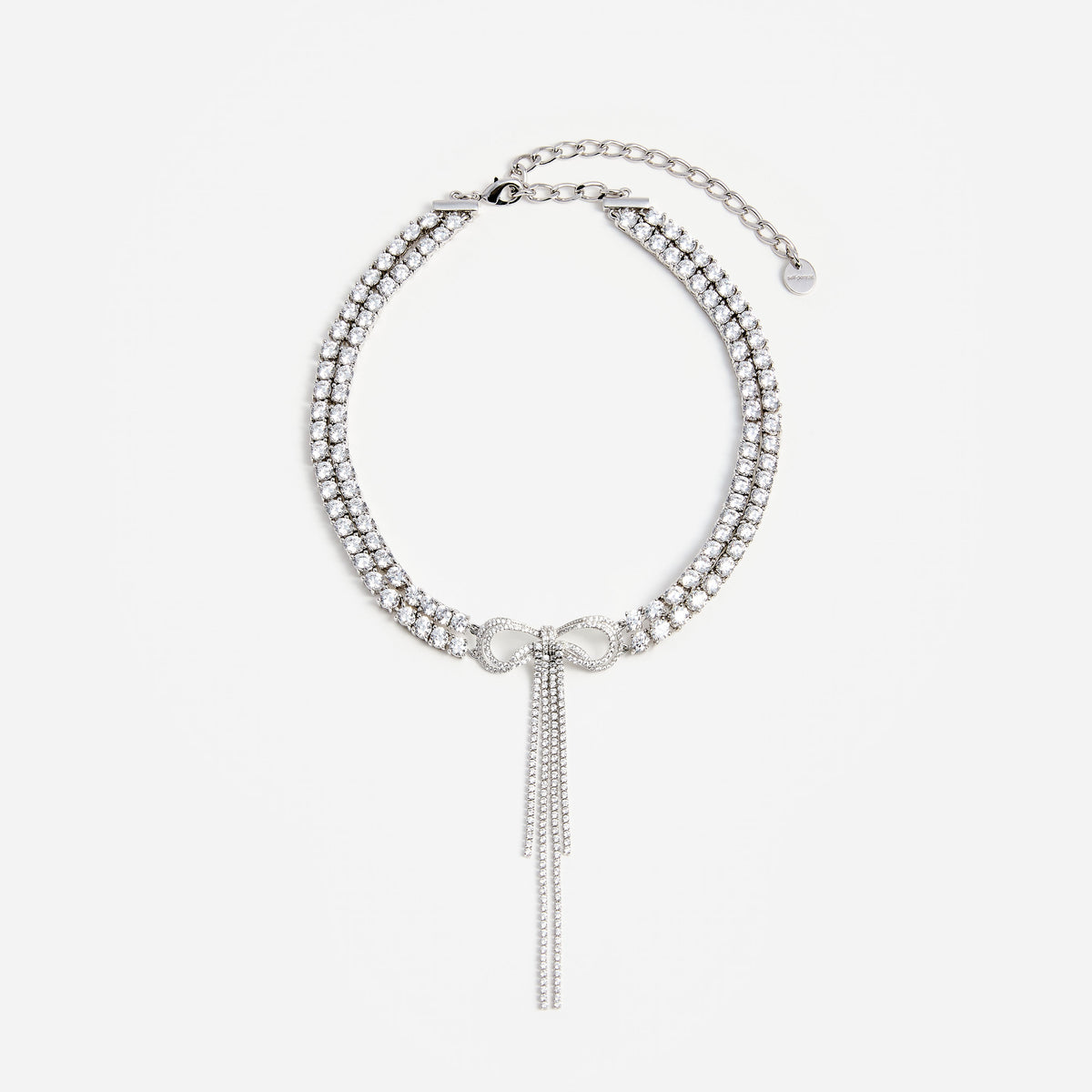 Double crystal bow choker