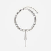 Double crystal bow choker