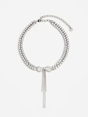 Double crystal bow choker