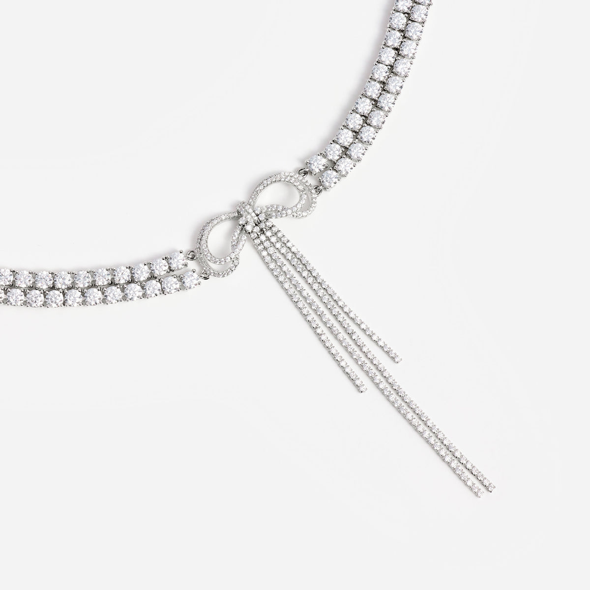 Double crystal bow choker