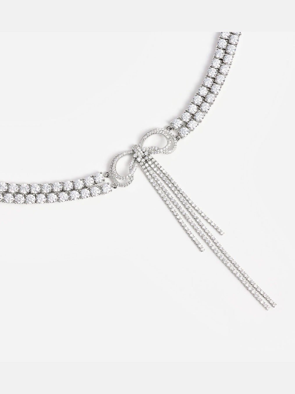 Double crystal bow choker