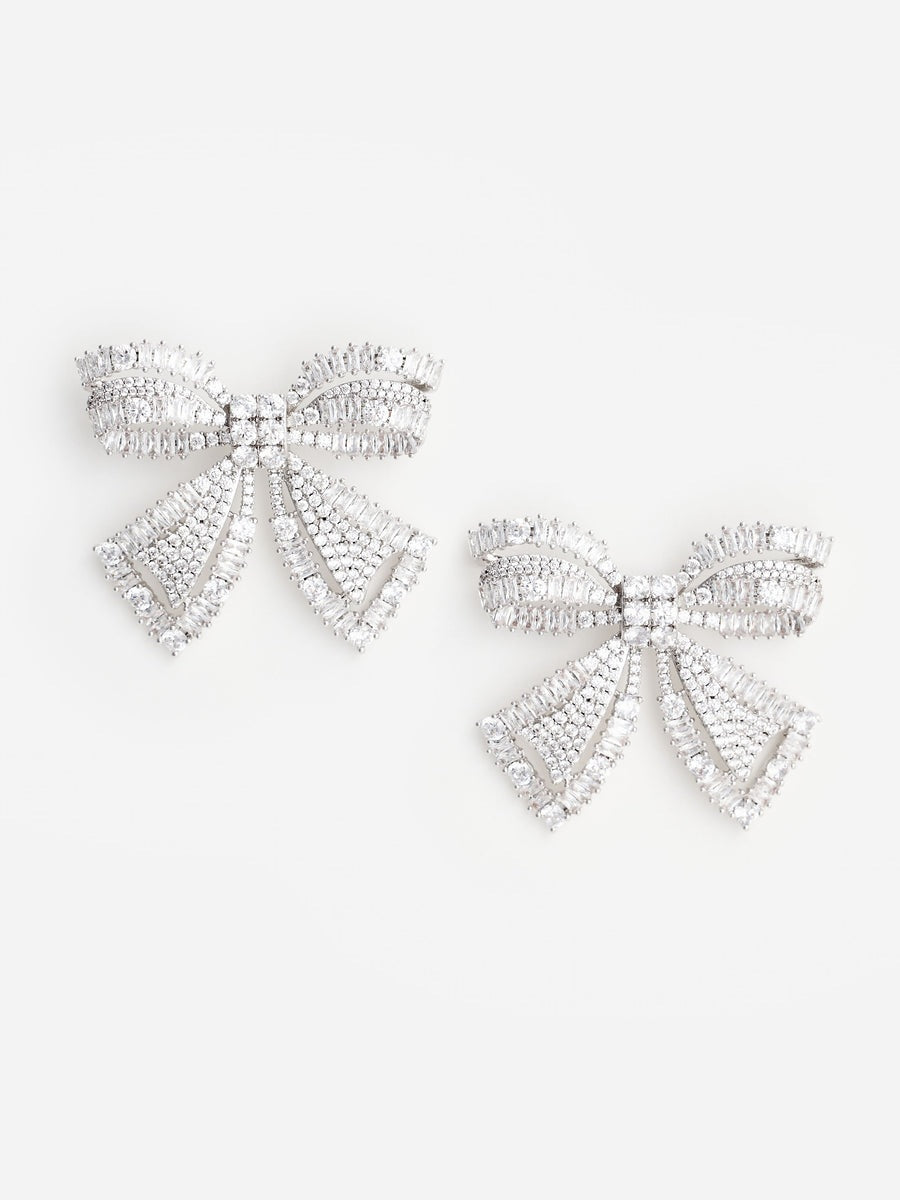 Crystal bow earrings