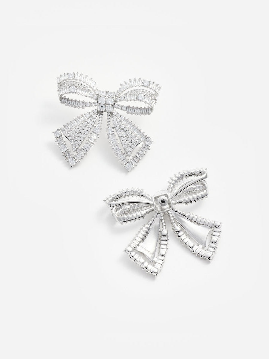 Crystal bow earrings