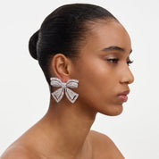 Crystal bow earrings