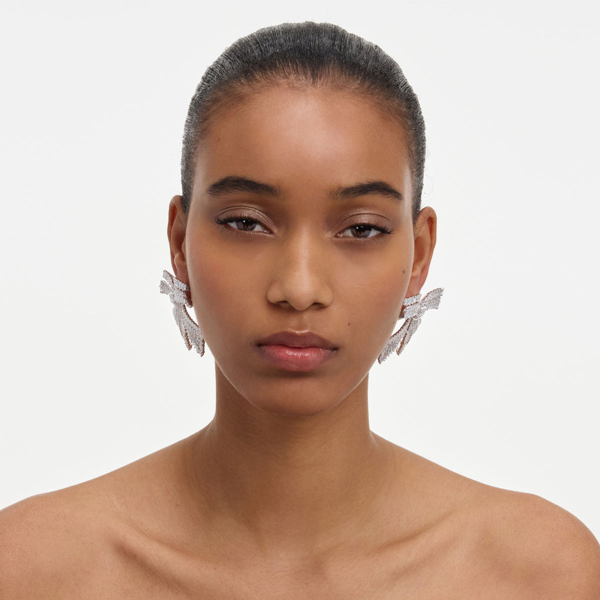 Crystal bow earrings