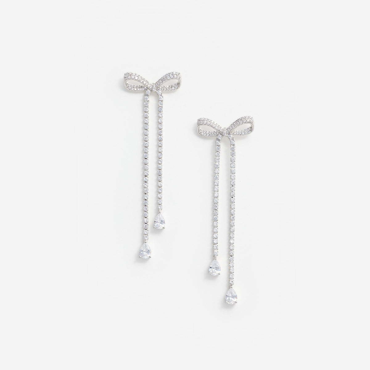 Crystal bow dangle earring