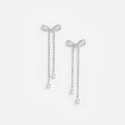 Crystal bow dangle earring