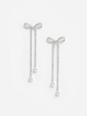 Crystal bow dangle earring