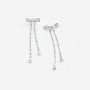 Crystal bow dangle earring