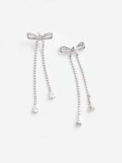 Crystal bow dangle earring