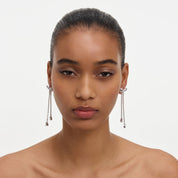 Crystal bow dangle earring