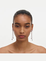 Crystal bow dangle earring