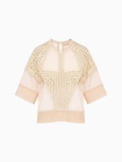 Tess crochet & tulle top