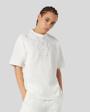 WHITE T-SHIRT WITH GREY EMBROIDERY LIGHTNING