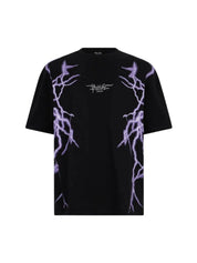 Black t-shirt with gotic logo and metal label