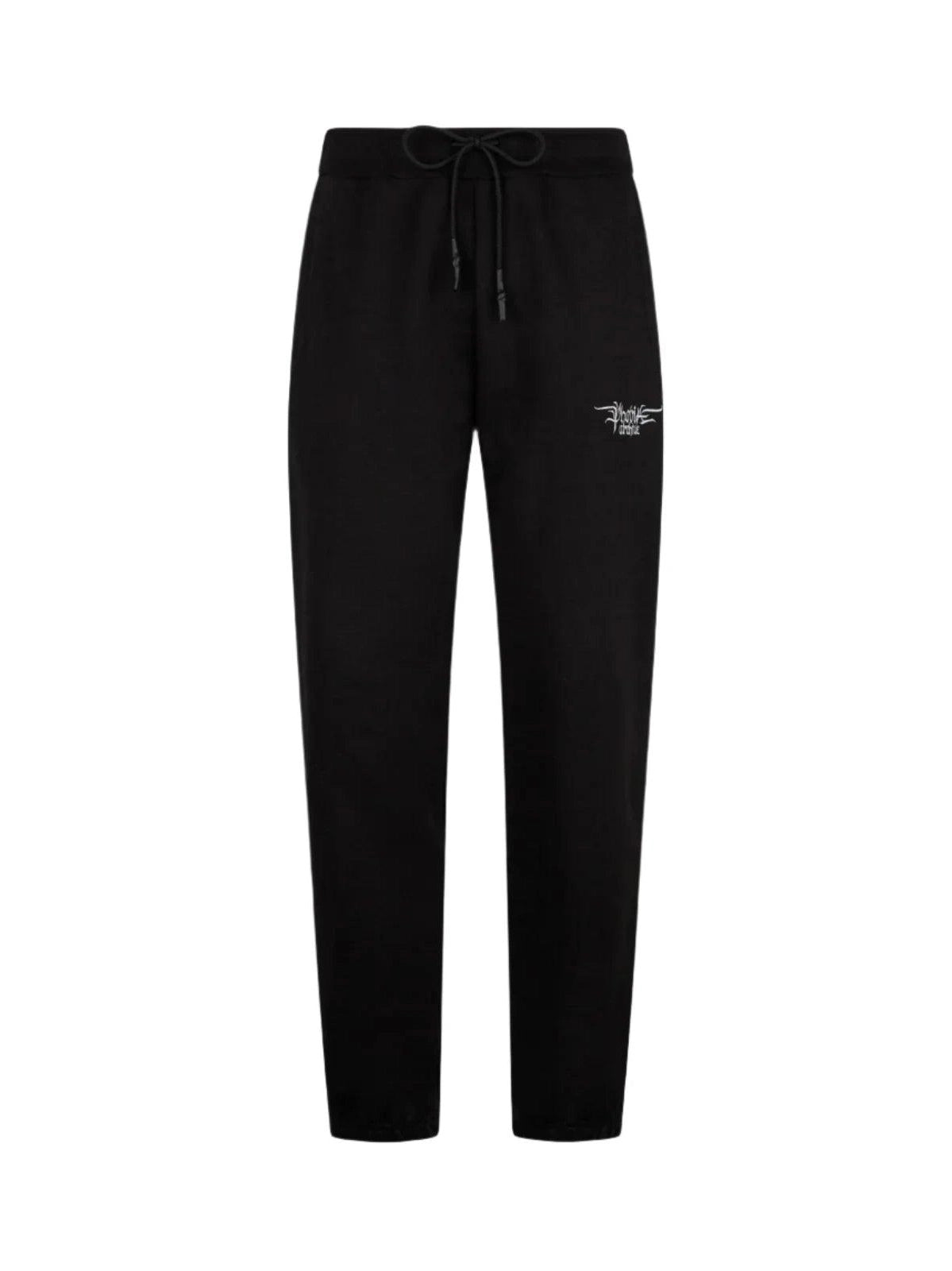 Black pants with embroidered gotic logo