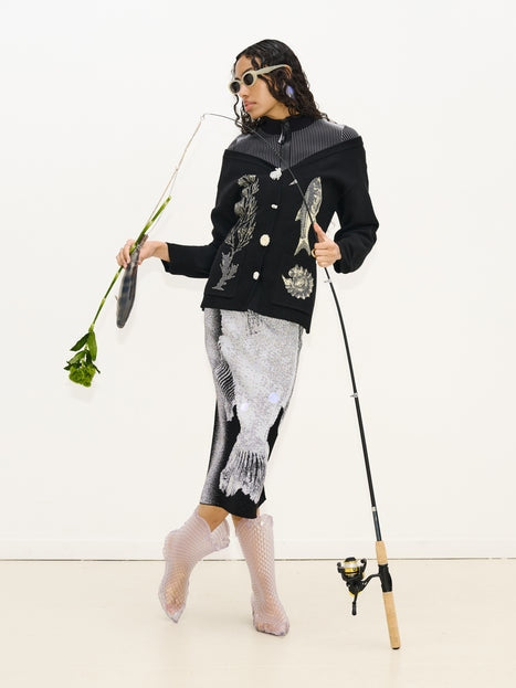 Coley flashlight reflective midi skirt