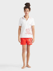Men cotton polo printed poulpe