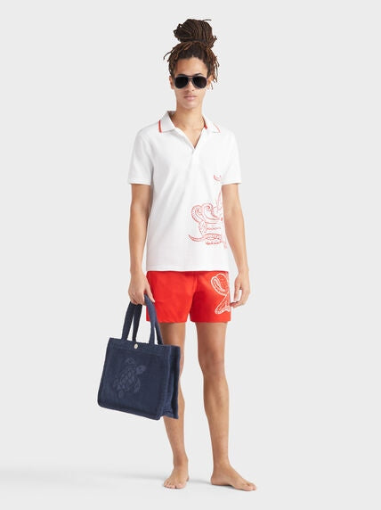 Men cotton polo printed poulpe