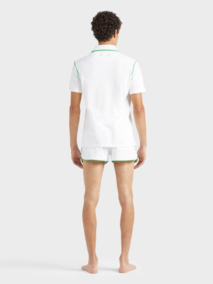 Men pique cotton polo vbq line