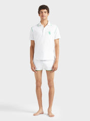 Men pique cotton polo vbq line