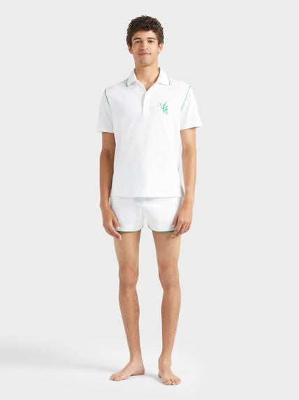 Men pique cotton polo vbq line